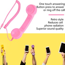 Retro Phone Handset, Radiation Proof, 3.5mm Sound Plug, Stable Performance, Wide Scenes, ABS Material, Compatible with All Smartphones and Computers with 3.5mm Headphone Jack (#1)