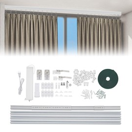 Electric Curtain Tracks, Smart Curtain Track Retractable Motorized Curtain Rail W/Remote Control, Compatible With Smartphone App, Smart Home, Electric Curtains, Electric Curtain Track(7.08-13.78Ft)