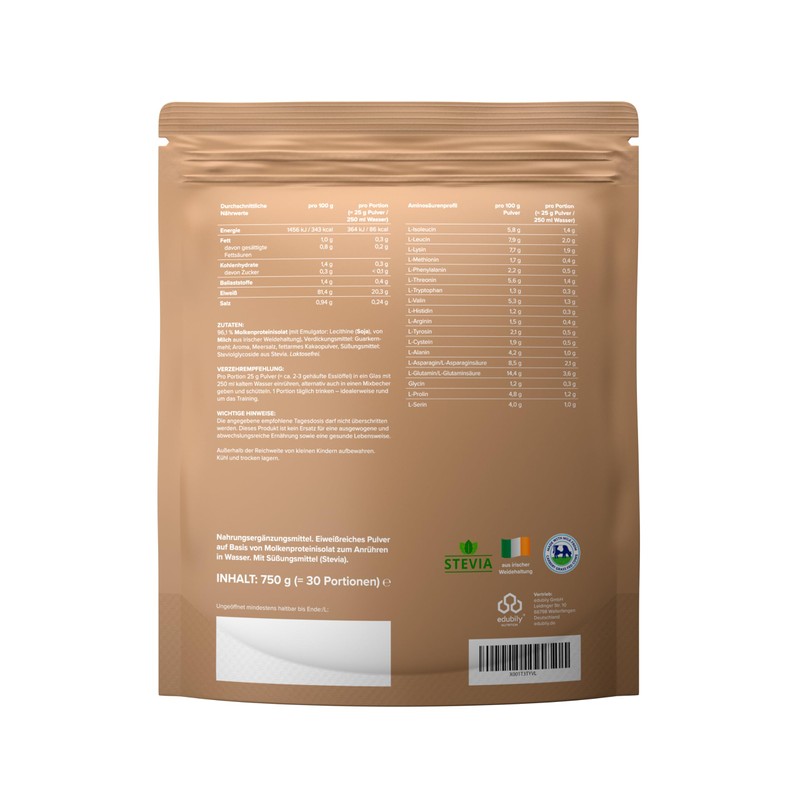 edubily nutrition® Whey Protein Isolate • Lactose Free • Very