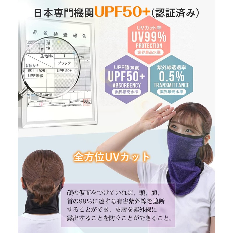 Tophana Face Cover, UV Protection, Cooling Sensation (Contact-5℃ Cooling Technology,