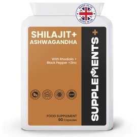 Supplements+ Shilajit Adaptogen Complex, 2000mg Shilajit Extract, 1500mg Ashwagandha KSM-66, 500mg Rhodiola, 45 Days Supply