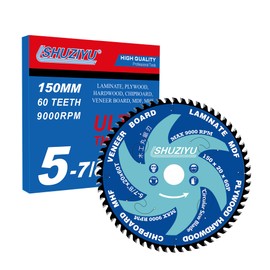 LSHUZIYU, 150 mm 60T, thin kerf 1.6 mm, centre hole 20 mm with 15.88 mm washer. Cordless saw accessories, circular saw blade for woodworking, saw blade for wood.