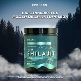 Shilajit Puro del Himalaya BPN PRO  Suplemento Natural con cido Flvico y Antioxidantes  Energa, Vitalidad y Resistencia Masculina  60 Cpsulas de Alta 