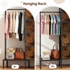 Lewondr Dresser with Hanging Rack and Storage Drawers, Brown Wood