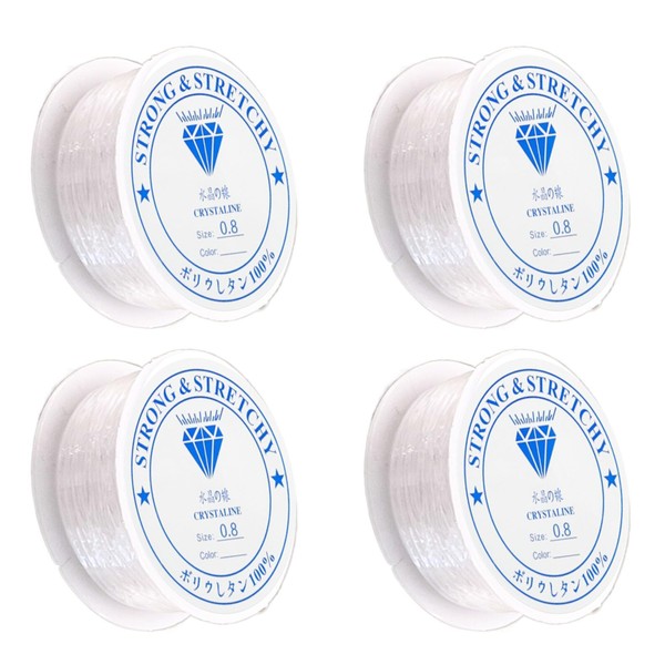 4 Pcs Clear Elastic String Elastic Transparent Thread Elastic Bead