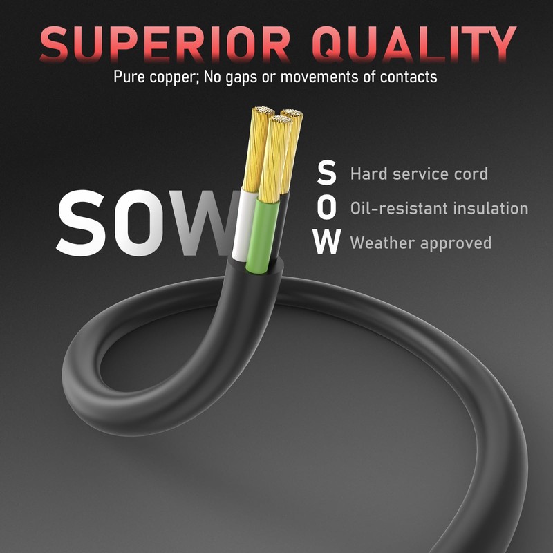 YESWELDER 40ft 250 Volt Welder Extension Cord 10 AWG Power
