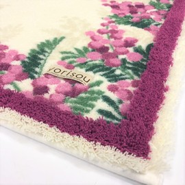Senko S.D.S 31861 Mimosa Toilet Mat, Approx. 25.6 x 25.6 inches (65 x 65 cm), Pink, Floral Pattern, Antibacterial, Odor Resistant, Made in Japan