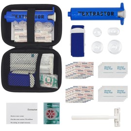 Snake Bite Kit for Humans,Rattlesnake Bite Kit,Bee Sting Kit, Venom Snake Bite Kit for Dogs,Venom Extractor Kit,Venom Extractor Suction Pump, Bite and Sting First Aid for Hiking,Camping(Blue)