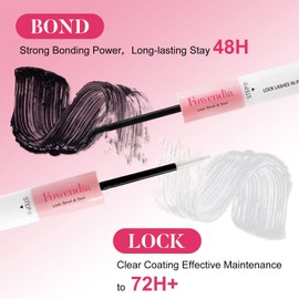 Fowendia Lash Clusters Bond and Seal with 10ml Cluster Eyelashes Remover Kit Clusters Lash Glue and DIY Eyelash Extensions Remover (Bond+Seal+Remover)