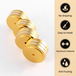 Lyaciomn 4Pcs 40X20mm Aluminum HiFi AMP Speaker Isolation Stand Turntable DAC Feet Pad (Gold)