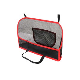 BDZMC Car Net Pocket Handbag Holder, Barrier of Backseat Pet Kids Between Front Seats, Large Capacity Purse Holder for Car, Car Backseat Storage Organizer Netting Pouch for Women Men (Red)