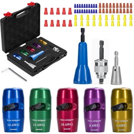 Wire Stripping for Drill, Wire Twister Tool for Drill, 14/12/10/8/6 AWG 8 in 1 Quickly Drill Wire Stripping Professional Electrician Tools Set