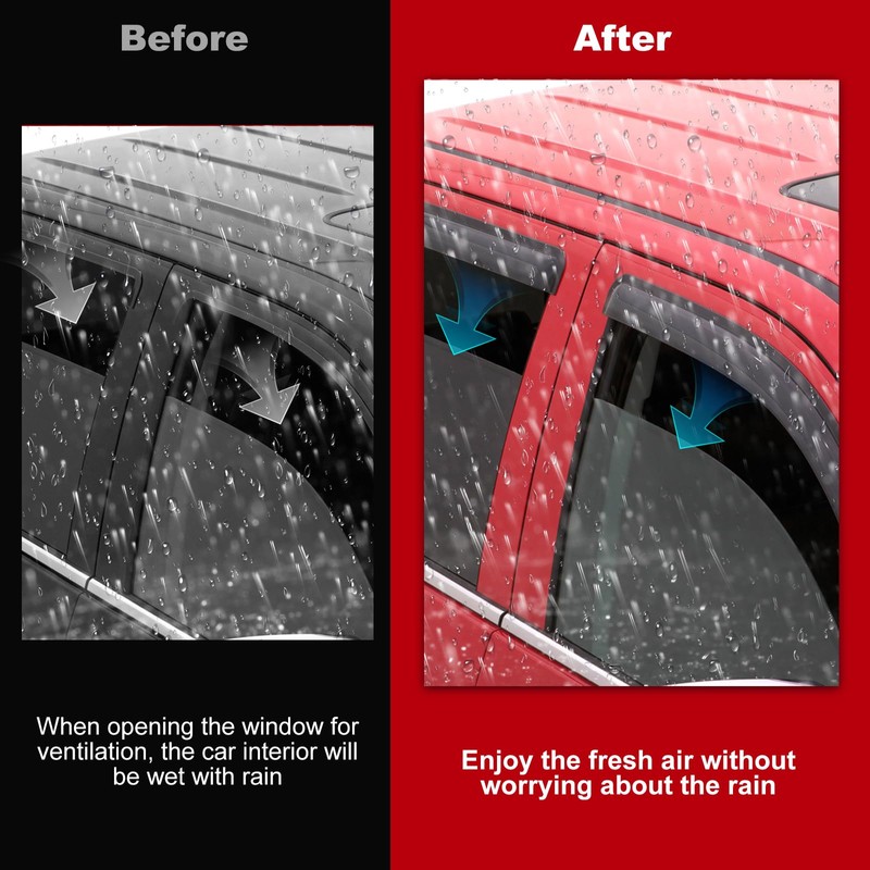 Side Window Deflectors Rain Guards Vent Window Visors for Dodge