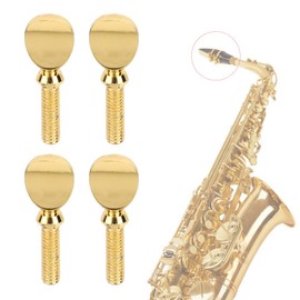 Saxophone Ligature Mouthpiece for Brass Tenor Alto Tenor Soprano Saxophone Bb Clarinet 4-Piece Golden Musical Instrument Accessories