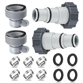 Pool Hose Adapter A & B – 4 Pack | Connect 1.25" & 1.5" Hoses with Clamps & Gaskets | Replacement Parts for Filter Pumps, Saltwater Systems, and Above-Ground Pools (Adapter Set （A&B）)