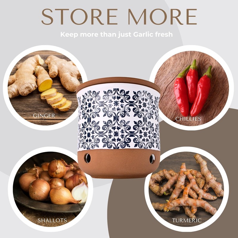 Okavango Ceramic Garlic Keeper - garlic keepers - garlic storage