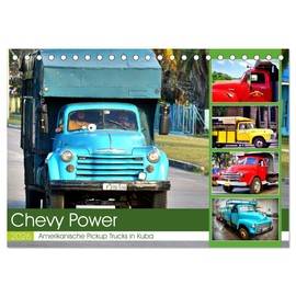 CHEVY POWER - Amerikanische Pickup Trucks in Kuba (Tischkalender 2026 DIN A5 quer), CALVENDO Monatskalender