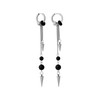 Sacina Goth Silver Spike Hoop Earrings, Chain Earrings, Grunge Earrings,