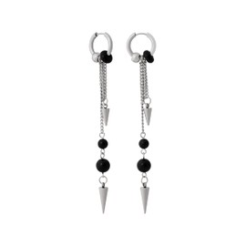 Sacina Goth Silver Spike Hoop Earrings, Chain Earrings, Grunge Earrings, Y2k Earrings, Punk Earrings, Emo Earrings, Gothic Earrings, Christmas Jewelry Gift For Women