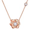 Rose Gold Plated Cute Flower Rose Necklace for Girls Womens