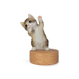 Uvia Dancing H20355-24 Pheasant White Cat Smartphone Stand, 5.0 x 3.8 x 6.3 inches (12.8 x 9.7 x 16 cm), Doll, White Cat Figure, Figurine, Animal, Cat, Music, Dance, Cute,
