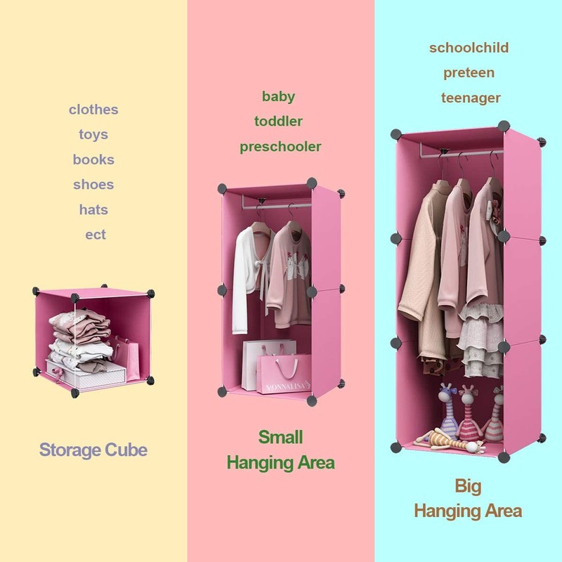 MAGINELS Kids Closet Baby Wardrobe Dresser for Kids Bedroom Nursery