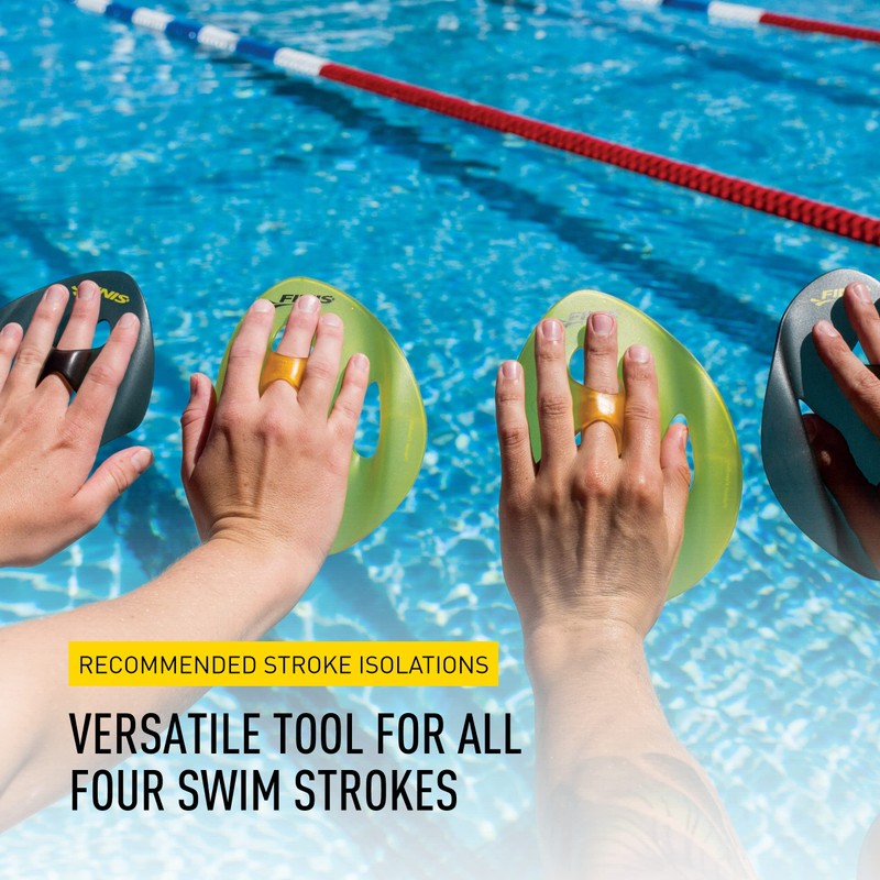 FINIS Iso Strapless Isolation Paddles, Black/Gold - Medium