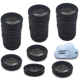 Sai Fei Er 22 pcs Rubber Grommet 1""Drill Hole，3/4""ID Black Double-Sided Round, Synthetic Rubber Grommets for Wiring,Rubber Hole Plug,Firewall,Wire Protection，Protecting Cable Wire,Automotive