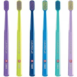 Curaprox 1560 Cepillos de dientes suaves, juego de 6, colores variados