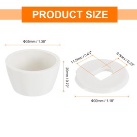 sourcing map 4Pcs Toilet Bolt Caps, 20mm/0.79" Plastic Push-On Toilet Seat Floor Bolts Caps, Universal Floor Bolts Caps with Washers, White