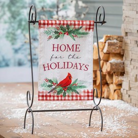Evergreen Flag Holiday Cardinal Moire Garden Flag 12x18 Inches Double Sided | Christmas Garden Flag for Outside | Weather and Fade Resistant | Outdoor Flag Décor for Home, Yards and Gardens