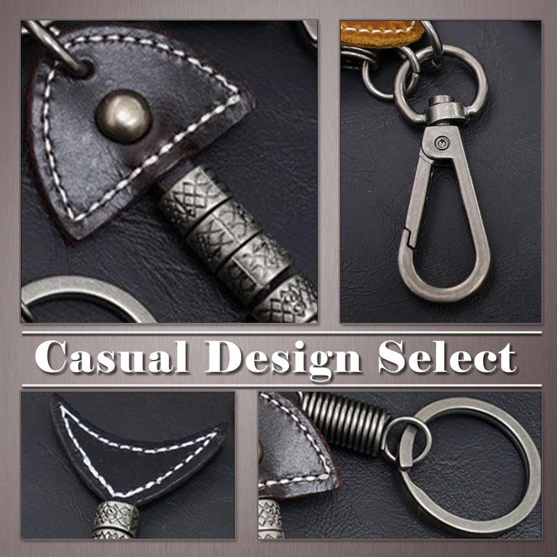 [ワン リミテーション] キーホルダー キーリング レトロ レザー チャーム 魚 骨 おしゃれ