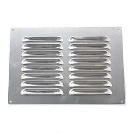 Merriway BH01244 9 x 6 inch Fixed Louvre Air Grille (Overall Vent Size: 240 x 165mm), Aluminium 9 x 6-inch, Grey, 240 x 165 mm