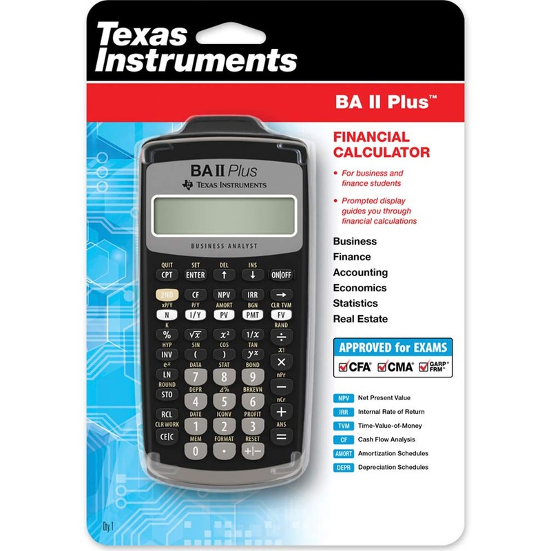 Texas Instruments BA II Plus Financial Calculator, Black Medium