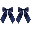 4-Inch Navy Blue Polyester Ribbon Hair Bows Silky Satin Bow