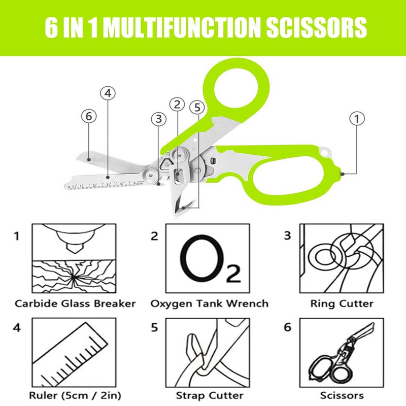 Raptor Response Emergency Scissors, Rescue Scissors with 6 Practical, Trauma