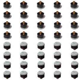 OKKO Billiard Pool Cue Screw-On Tips Soft, Pack of 40 (12 mm)