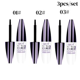 Easy Peel-Off Eyebrow Gel - Waterproof & Sweatproof, Long-Lasting Black or Brown Tattoo Tint, Film Forming, Medium Coverage for All Skin Types:_3pcs/set(#01+#02+#03)