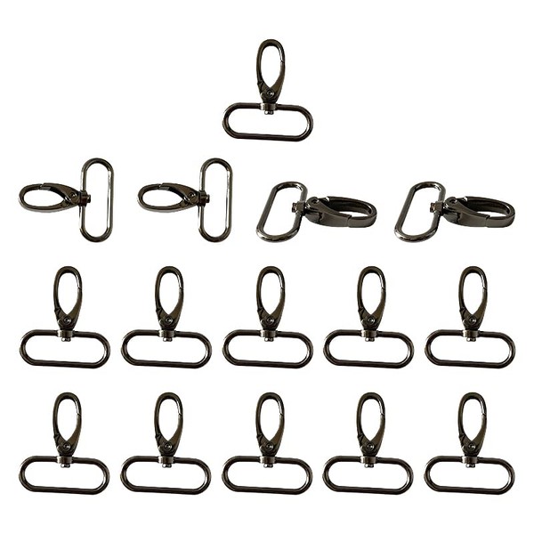 15Pcs 1.5 Inch Metal Lobster Clasps Claw Push Gate Gunmetal