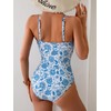 B2prity One Piece Swimsuit for Women Tummy Control Retro Bathing