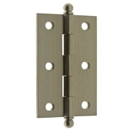idh by St. Simons 82517-015 Professional Grade Quality Genuine Solid Brass 2-1/2" x 1-7/10" Cabinet Hinges, Satin Nickel