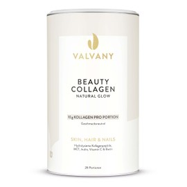 Valvany® Natural Glow Beauty Collagen Powder - Premium Collagen with Vitamin C, Biotin and MCT | 100% Natural | Tasteless | Perfect Solubility [28 Servings]