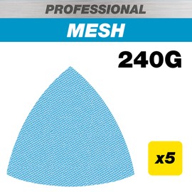 Trend Professional 93 mm Delta Sanding Pads for Multi-Tools, 240 Grit, 5 Pack, Mesh Abrasive for Denibbing and Final Sanding, AB/OSC/240P