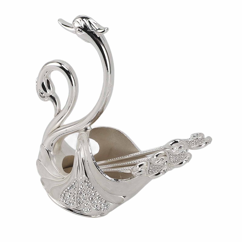 Swan Dinnerware Set Metal Tableware Cutlery Set Decorative Swan Base