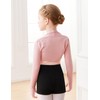 Girls Long Sleeve Cropped Open Front Dance Shawl Tops Pink