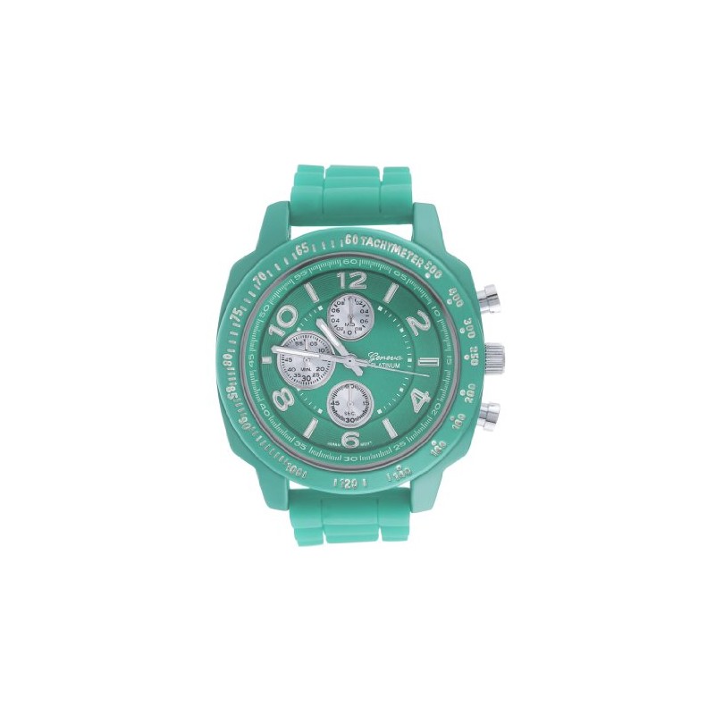 Geneva Womens Platinum Silicone Watch