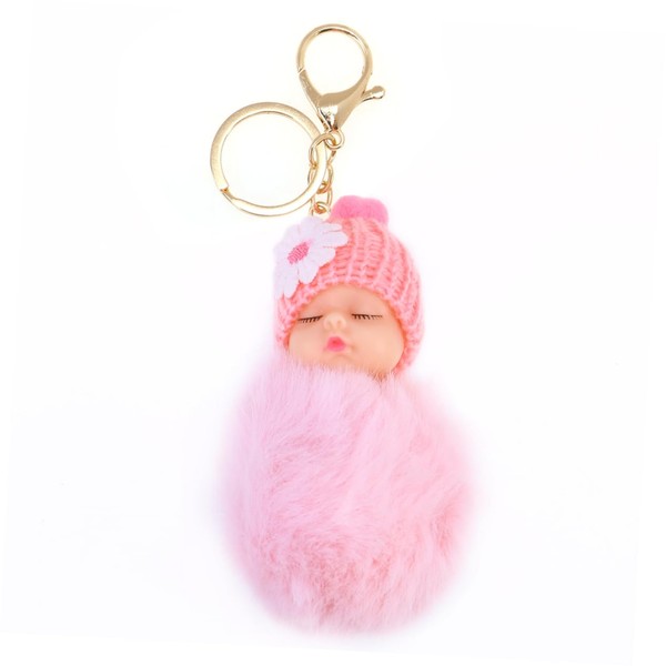WRITWAA Key Ring Plush Couple Keychain Bag Pendant Plush Doll