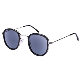 Mass Vision Lightweight Reading Sunglasses, 'The Esteemed' Full Lens Sun Readers (no bifocal) for Men and Women (Black/Silver, 4.0, x)