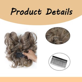 onemily Messy Bun Hair Piece Side Comb Clip in Hair Bun Hairpiece for Women Short Straight Adjustable Styles Synthetic Hair Scrunchies Natural Tousled Updo