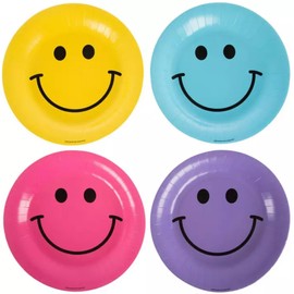 Brother Sister Design Studio Smiley Face Paper Plates - 10.5" | Happy Birthday Party Supplies Decorations | 20/pack
